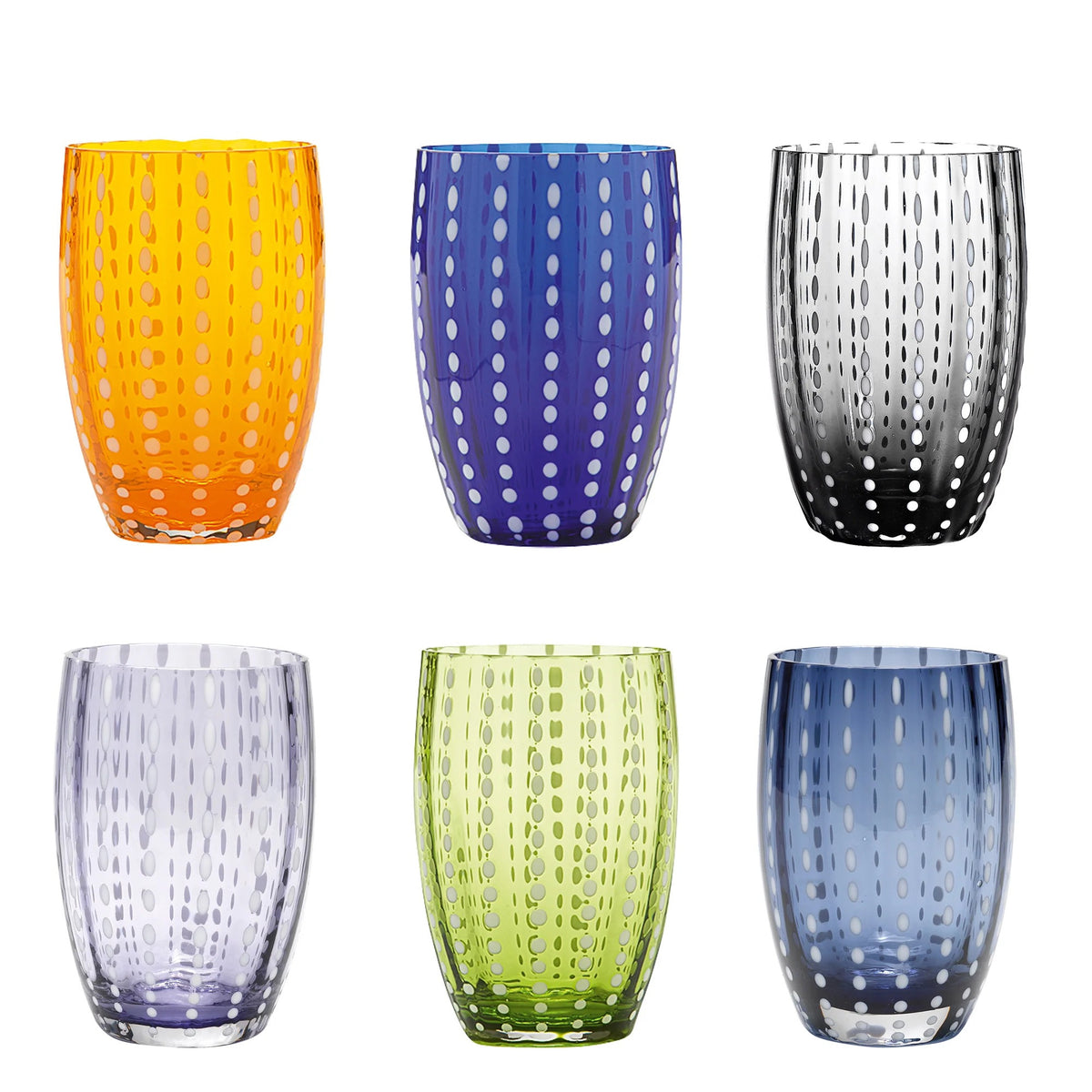 Zafferano Perle Laguna Multicolor - Set of 6 Water Glasses 32 cl