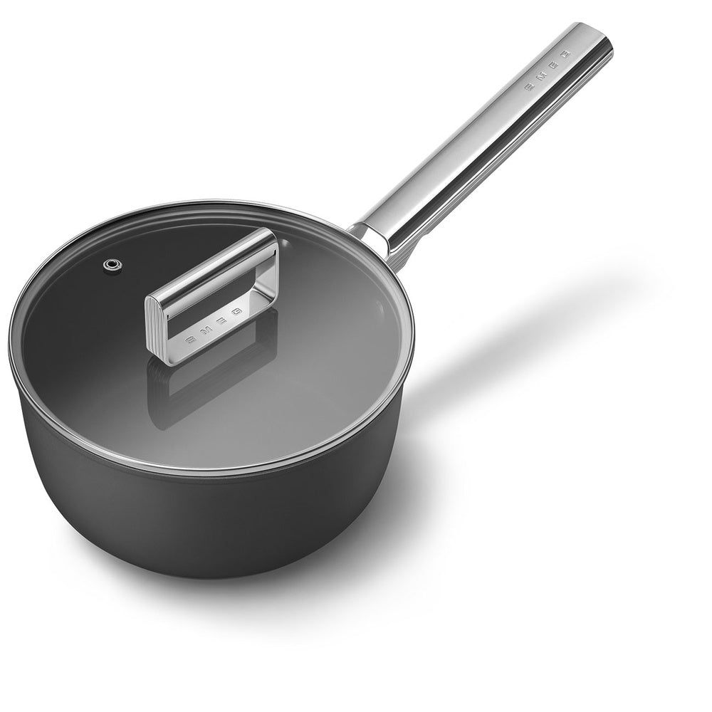 20 cm - Smeg Cookware tall casserole with handle non-stick ceramic in aluminum with lid