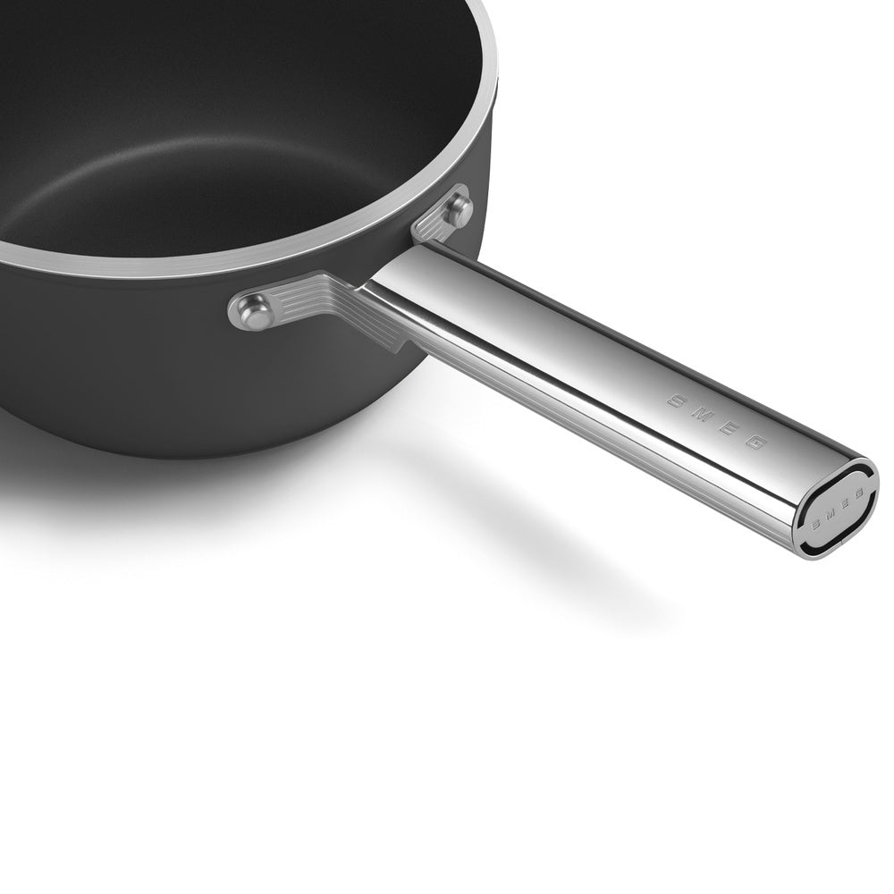 20 cm - Smeg Cookware tall casserole with handle non-stick ceramic in aluminum with lid