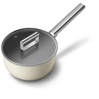 20 cm - Smeg Cookware tall casserole with handle non-stick ceramic in aluminum with lid