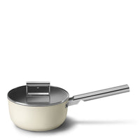 20 cm - Smeg Cookware tall casserole with handle non-stick ceramic in aluminum with lid