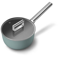 20 cm - Smeg Cookware tall casserole with handle non-stick ceramic in aluminum with lid