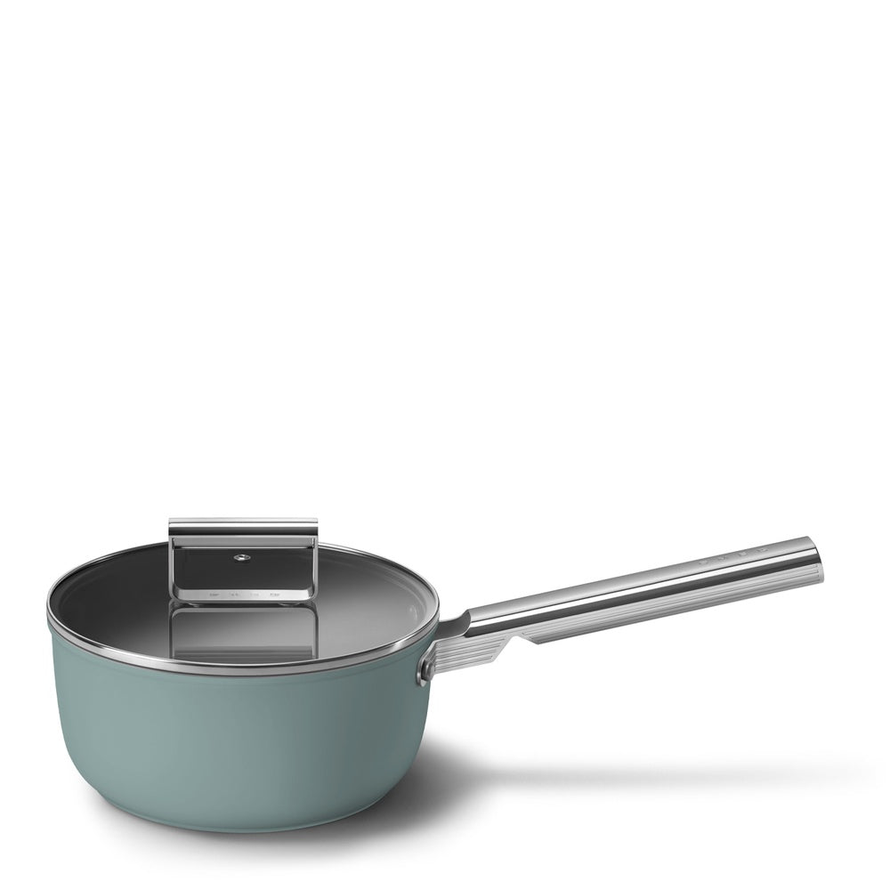 20 cm - Smeg Cookware tall casserole with handle non-stick ceramic in aluminum with lid