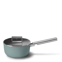 20 cm - Smeg Cookware tall casserole with handle non-stick ceramic in aluminum with lid
