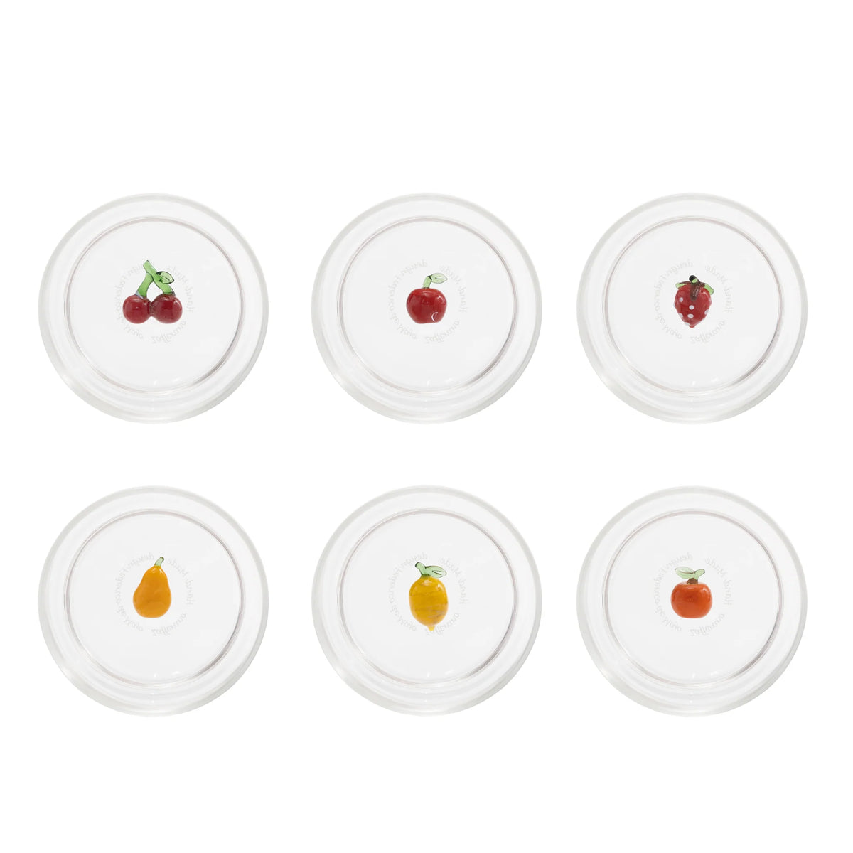35 cl - Zafferano Teca Frutta Bicchiere Acqua In Vetro Set 6 Pz