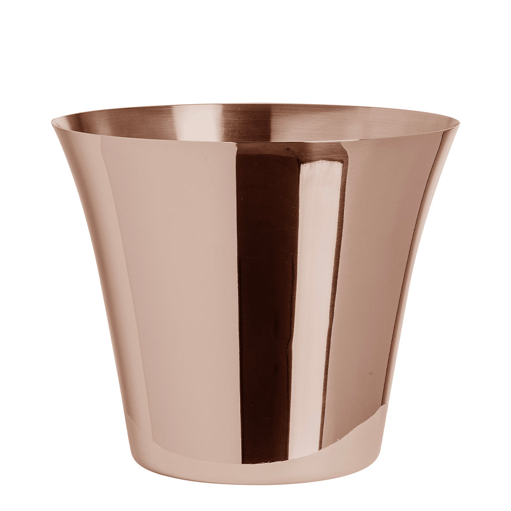 Ø 27 x H.21.5 - Abert Modern Seau Porte-Bouteilles Ovale En Acier Inoxydable 18-10