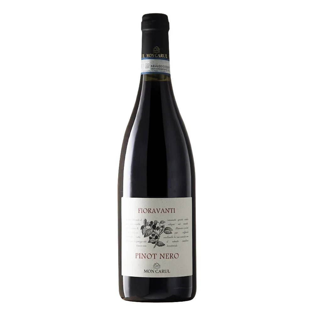 Fioravanti Pinot Nero red wine bottle with white label and red and black text on white background