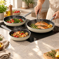20-24-28 cm - Cookware Set Lage Koekenpannen van Aluminium met Keramische Coating - Set van 3