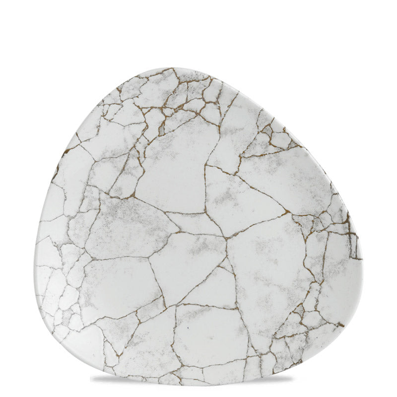 26 5X26 5 Cm Churchill Studio Prints Kintsugi Plato llano triangular de porcelana vitrificada