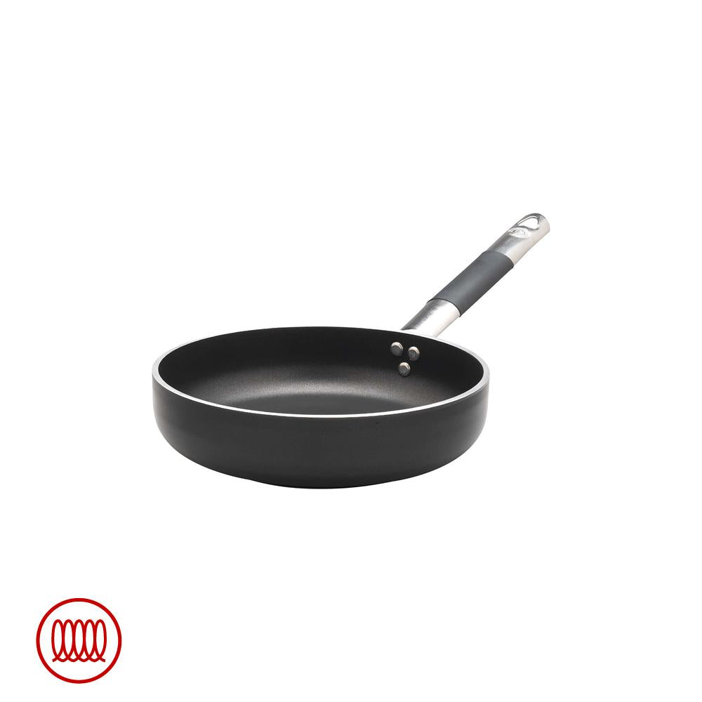 Agnelli AlBlack Poêle Haute Sauté Induction en Aluminium Antiadhésif 5mm avec Manche Cool Inox