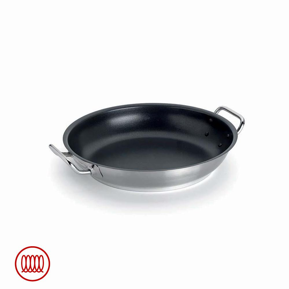Agnelli Acciaio Inox Platinum Sauteuse Basse Induction Antiadhésive Avec Deux Anses