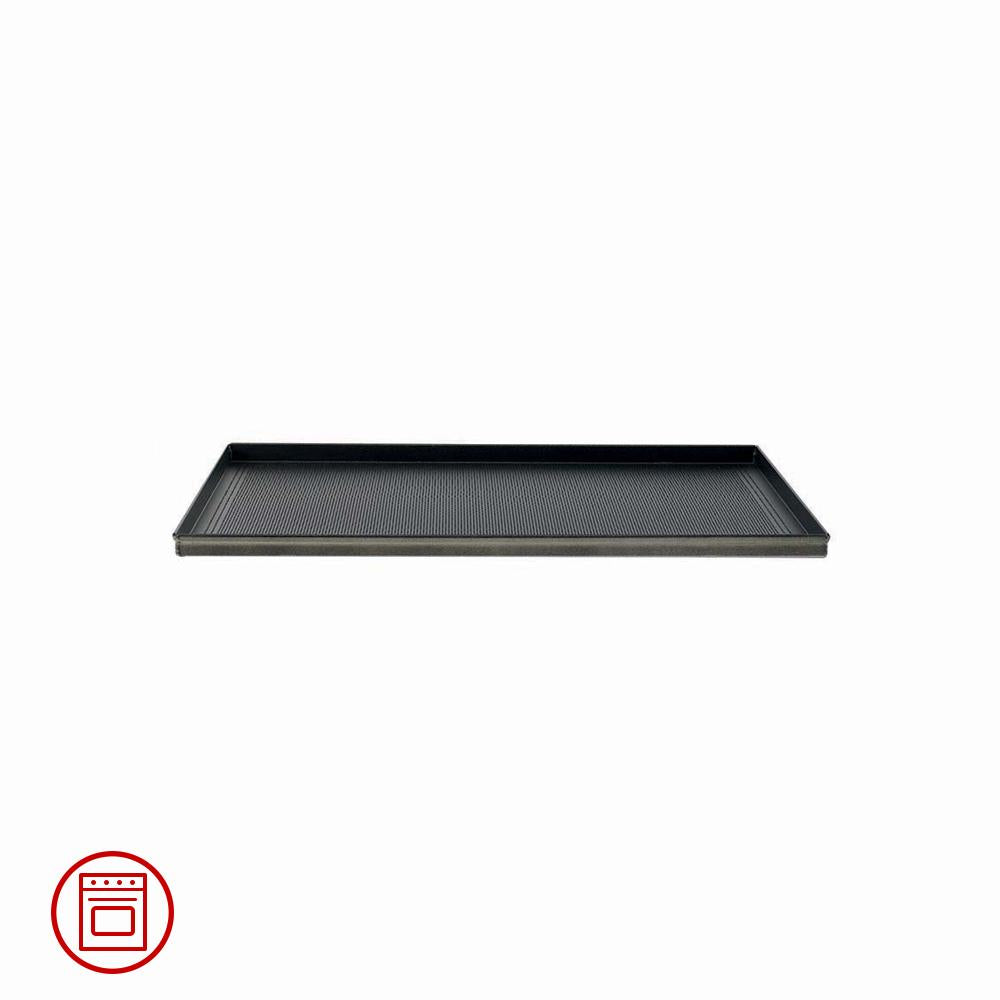 60x40 cm - Agnelli Pasticceria & Pizza Bandeja Rectangular Antiadherente Microperforada en Aleación de Aluminio